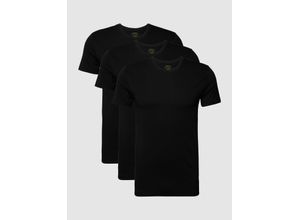 3616538409498 - T-Shirt mit geripptem Rundhalsausschnitt im 3er-Pack