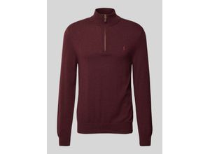 3616538780764 - Polo Merino Knitted Half Zip Sweater Aged Wine Heather