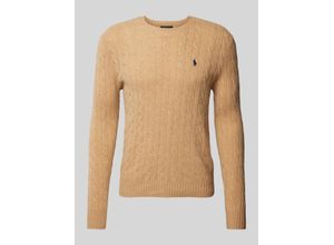 3616539427842 - Polo Wool Cashmere Cable Sweater Camel Melange