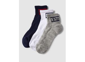 3616851513407 - - 3er-Pack Socken in Viertellänge in Weiß Grau Marineblau mit Logo-Bunt