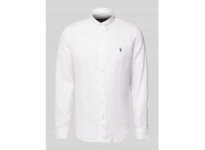 3616852279661 - Slim Fit Leinenhemd mit Button-Down-Kragen