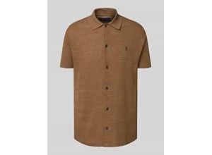 3616853721398 - Regular Fit Poloshirt aus Baumwoll-Leinen-Mix und Knopfleiste