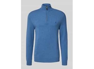 3616854693908 - Strickpullover aus Wolle mit Stehkragen und Reißverschluss
