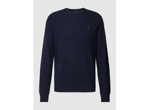 3616858165302 - Polo Textured Cotton Crew Neck Sweater Navy Heather