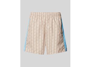 3617071711093 - Regular Fit Shorts mit Allover-Label-Muster