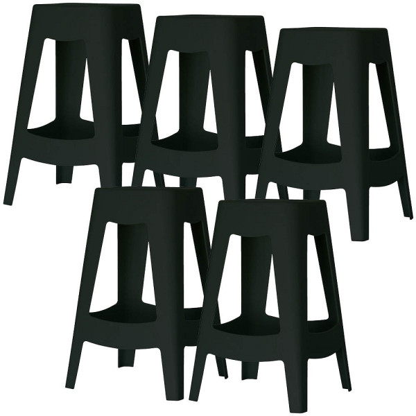 3660141232745 - PAPERFLOW Hocker BELLINI 5er Set Sitzhöhe 685 mm schwarz