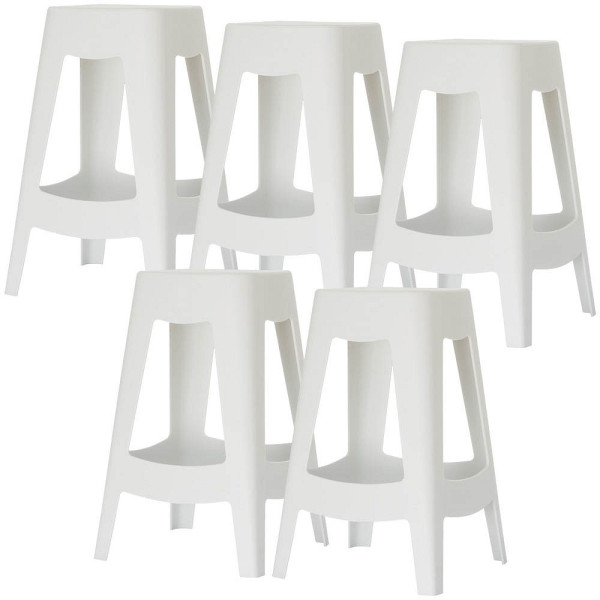 3660141232769 - PAPERFLOW Hocker BELLINI 5er Set Sitzhöhe 685 mm weiß