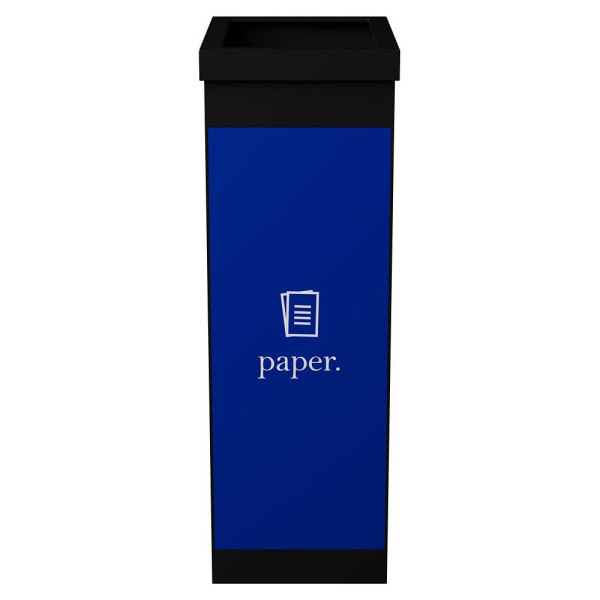 3660141280067 - Wertstoffsammler Paperflow Volumen 60 l für Papier mit abnehmbarem Deckel & Piktogramm erweiterbar L 363 x B 263 x H 760 mm Polystyrol blau-schwarz