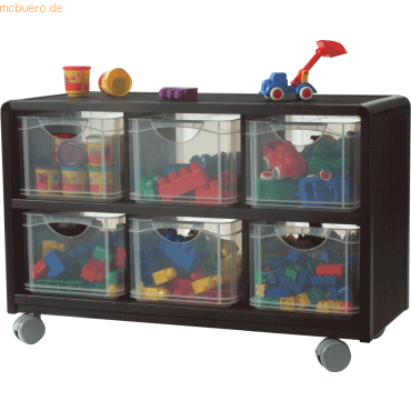 3660141710038 - Aufbewahrungsregal Kunststoff HxBxT 618x994x40cm 6 Boxen s