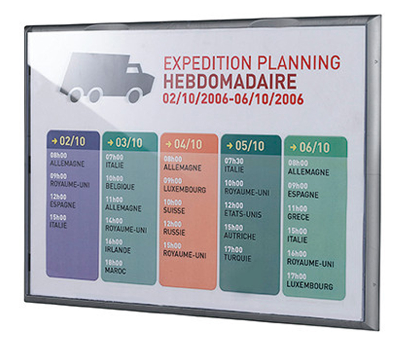 3660141880175 - Info-Display Rahmen aus Polystyrol aluminiumfarben HxBxT 448 x 322 x 23 mm DIN A3 VE 2 Stück