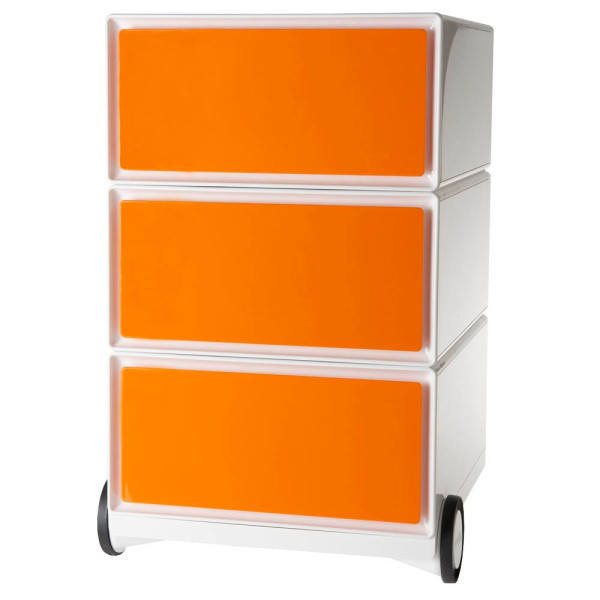 3660141921144 - Rollcontainer EasyBox EBGHX305 Kunststoff orange weiß 3 normale Schubladen