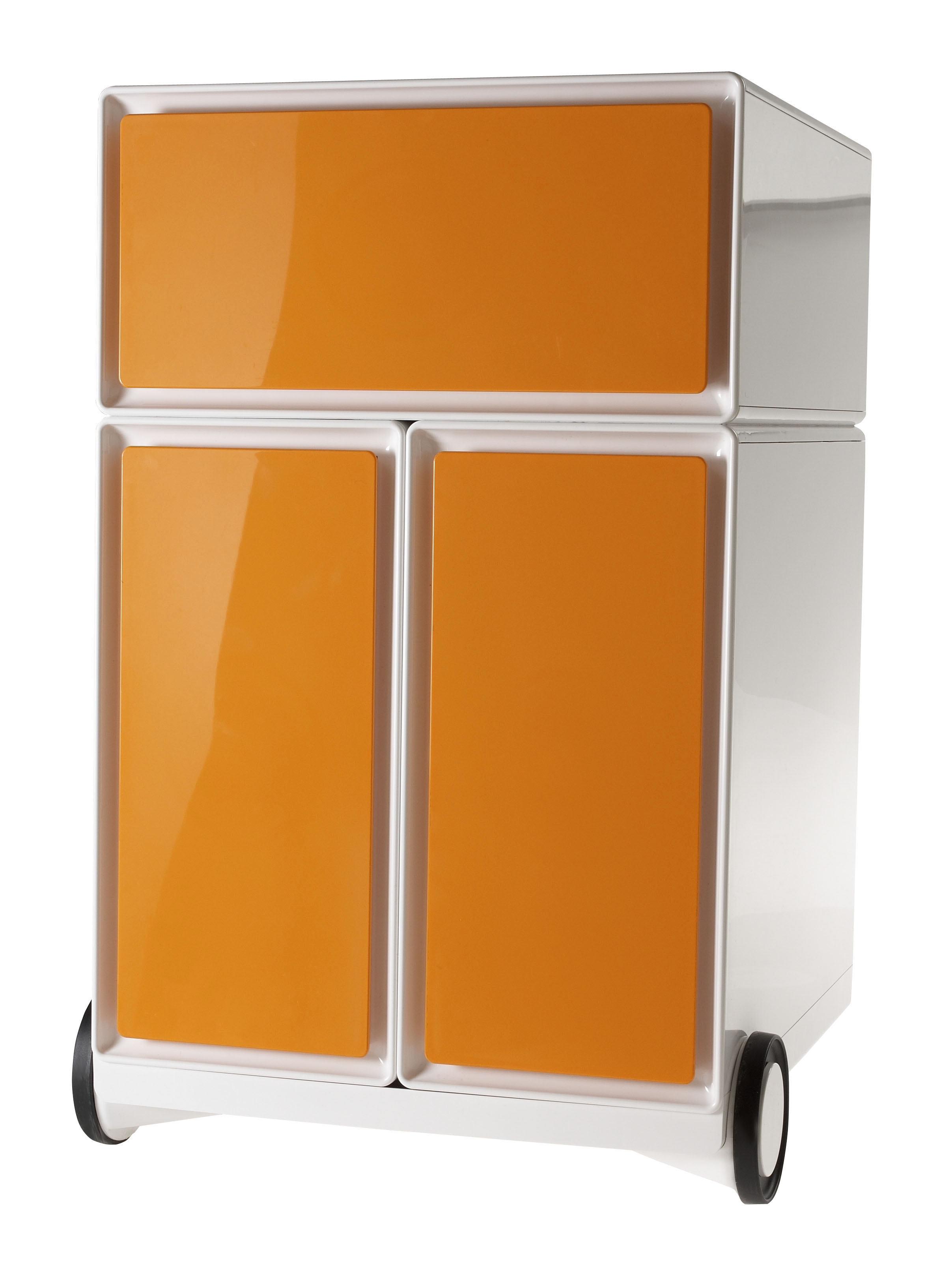 3660141922554 - Paperflow Rollcontainer easyBox® 1 Schublade 2 Hängeregistraturschübe weiß   orange