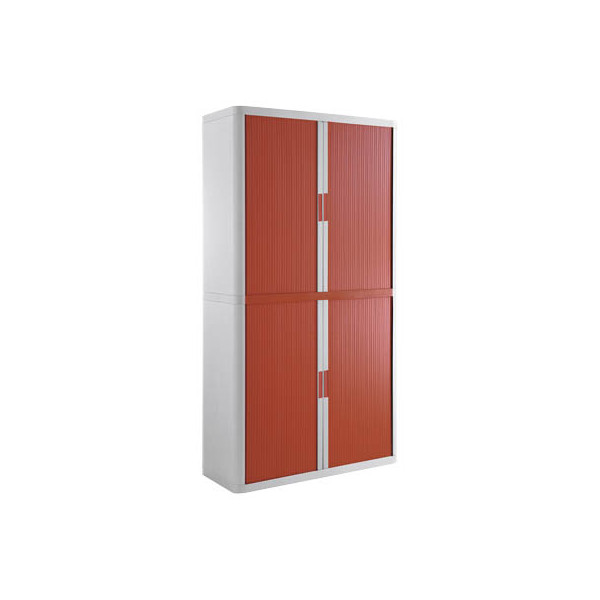 3660141934762 - Aktenschrank easy Office E2C0009800069 Kunststoff Stahl abschließbar 4 OH 110 x 204 x 415 cm keine Fachböden rot weiß