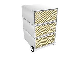 3660141951899 - Rollcontainer easyBox 4 horizontale Schubladen 642x390x436mm PERSO ART DECO - AUFGEHENDE SONNE