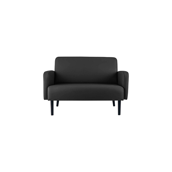 3660141954685 - Zweisitzer Sofa easyChair® by Paperflow LISBOA desinfektionsmittelbeständiger Kunstlederbezug schwarz Fußgestell schwarz B 1240 x T 815 x H 830 mm