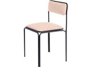 3660141959321 - Meet by Paperflow Besucherstuhl Bistro Stahl mit Samtbezug Sitzhöhe 495 mm mit Rückenlehne B 485 x T 435 x H 800 mm 2 Stück schwarz elfenbein