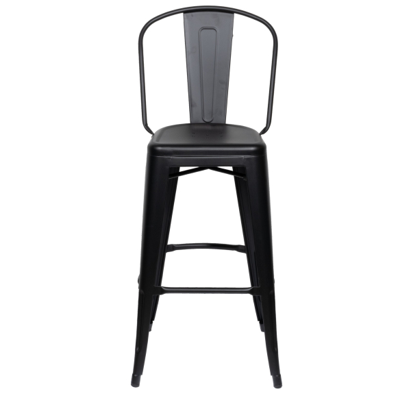 3660141962710 - Barhocker Paperflow URBAN Rückenlehne stapelbar UV-behandelt perforierte Sitzfläche B 360 x H 365 x H 760 mm Stahl verzinkt schwarz schwarz 2 Stück