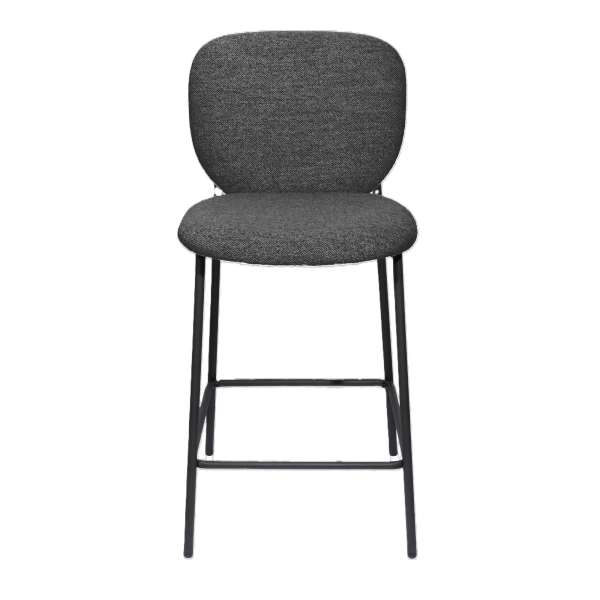 3660141963311 - meet by Paperflow Barhocker TWIST Rückenlehne gepolstert B 480 x T 550 x H 760 mm Stoff und Stahl 2 2 Stück anthrazit schwarz 2 Stück