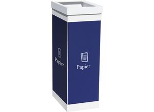 3660141966695 - Wertstoffsammler Kunststoff Paperflow Volumen 60 l Höhe 760 mm Korpus weiß Symbol Papier