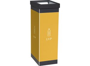 3660141966787 - Wertstoffsammler Kunststoff Paperflow Volumen 60 l Höhe 760 mm Korpus schwarz Symbol Leichtverpackungen