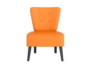 3660141967159 - meet by Paperflow Sessel BRIGHTON 4-Fußgestell Sitz- und Rückenpolsterung B 650 x T 490 x H 410 mm orange schwarz