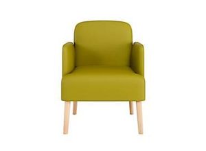 3660141967265 - meet by Paperflow Sessel BROOKS 4-Fußgestell Sitz- und Rückenpolsterung B 620 x T 520 x H 440 mm grün buche