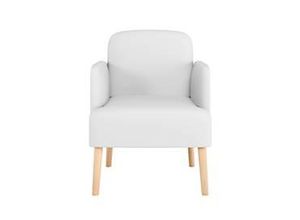 3660141967289 - meet by Paperflow Sessel BROOKS 4-Fußgestell Sitz- und Rückenpolsterung B 620 x T 520 x H 440 mm weiß buche