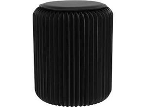 3660141968675 - Paperflow faltbarer Sitzhocker Wabenkarton Sitzkissen aus Kunstleder Ø 300 mm x H 420 mm bis 300 kg schwarz