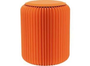 3660141968682 - Paperflow faltbarer Sitzhocker Wabenkarton Sitzkissen aus Kunstleder Ø 300 mm x H 420 mm bis 300 kg orange