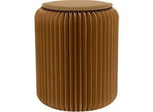 3660141968736 - Paperflow faltbarer Sitzhocker Wabenkarton Sitzkissen aus Kunstleder Ø 300 mm x H 420 mm bis 300 kg braun