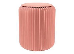 3660141968743 - Paperflow faltbarer Sitzhocker Wabenkarton Sitzkissen aus Kunstleder Ø 300 mm x H 420 mm bis 300 kg rosé