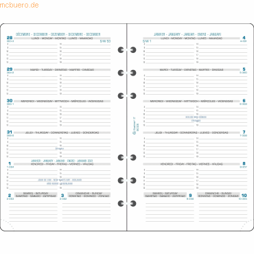 3660942001236 - Timer Kalender 1 Woche auf 1 Seite 105x172cm 2023