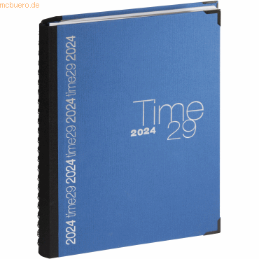 3660942005234 - Bürokalender Time 29 A4 Stoff A4 blau Kalendarium 2023