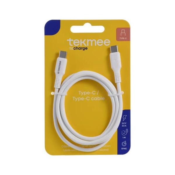 3661075296773 - Ladekabel USB-C Nylon weiß  USB-Ladekabel USB-Ladekabel 36610