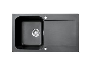 3661109012171 - Essebagno - Lisse reversible Spüle 1 Becken 1 Abtropfbecken aus schwarzem Kunstharz - Noir