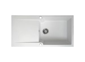 3661109014403 - Essebagno - Lisse reversible Spüle 1 großes Becken 1 Abtropfbecken aus weißem Kunstharz - Blanc