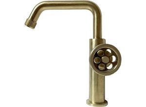 3661109018708 - Indus niedriger Waschbeckenmischer gebürstetes Gold - Essebagno