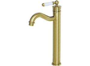 3661109021425 - Leeds retro Waschtischarmatur hoch gebürstetes Gold - Essebagno