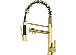 3661109024167 - Essebagno - Big Hotto Spültischarmatur mit Brause gebürstetes Gold - Or