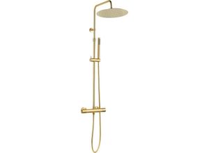 3661109025607 - Delice ii Thermostat-Duschsäule Kaltkörper gebürstetes Gold - Essebagno