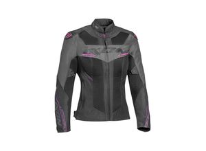 3661615354376 - Draco Damen Motorrad Textiljacke - Schwarz Grau Pink - XS - female