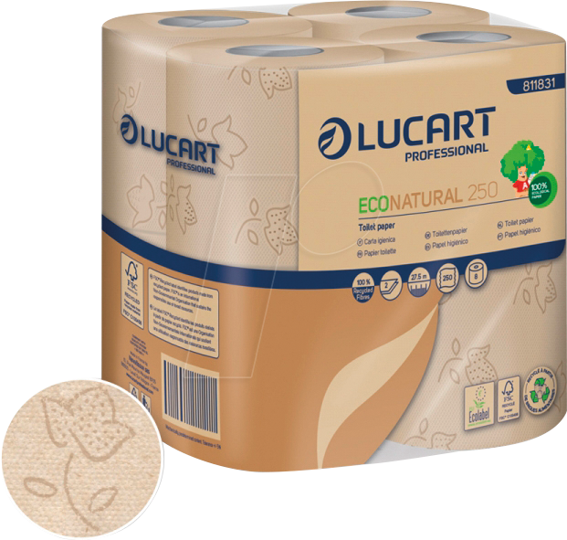 3661679118310 - LUCA ECON 250 - Toilettenpapier 8x8 Rollen je 250 Blatt 2-lg recycelt