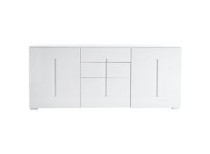 3662275048421 - - Design-Sideboard Weiß lackiert 2 Türen 3 Schubladen ted - Weiß