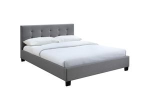 3662275055443 - Bett 160 x 200 Stoff Grau gepolstert marquise - Grau