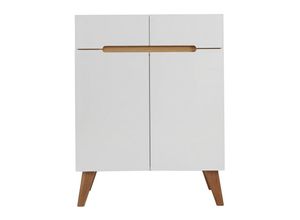 3662275061918 - Sideboard Skandinavienstil Weiß und Esche 80 cm melka - Weiß