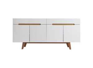 3662275061932 - Sideboard Skandinavienstil Weiß glänzend und Esche 180 cm melka - Weiß