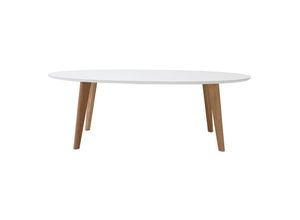 3662275065701 - - Design-Couchtisch Oval Weiß L120 cm ekka - Weiß