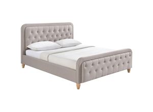 3662275072006 - - Bett gepolstert Stoff Beige 160 x 200 cm kristen