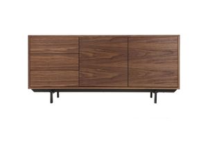 3662275074741 - Design-Sideboard Vintage 160 cm Nussbaum MANNY - Nussbaum   Schwarz