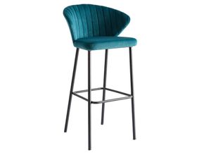 3662275095111 - Design-Barhocker Samt Petrolblau 78 cm dally - Blaues Öl